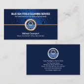 Aquatic Blue Waters Gold Border Swimming Pool Visitekaartje (Voorkant / Achterkant)