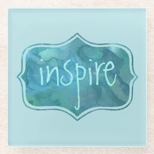 Aquatic Blues Inspire Onderzetter Glazen Onderzetter (Voorkant)