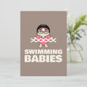 Aquatic Center Swimming Lesson Water Logo Art Kaart (Staand voorkant)