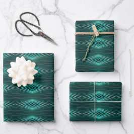 Aquatic Colors In Angled Watercolor Paint Stripes Inpakpapier Vel