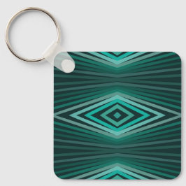 Aquatic Colors In Angled Watercolor Paint Stripes Sleutelhanger