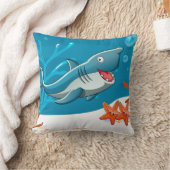 Aquatic Cute Shark Starfish Pillow Kussen (Deken)