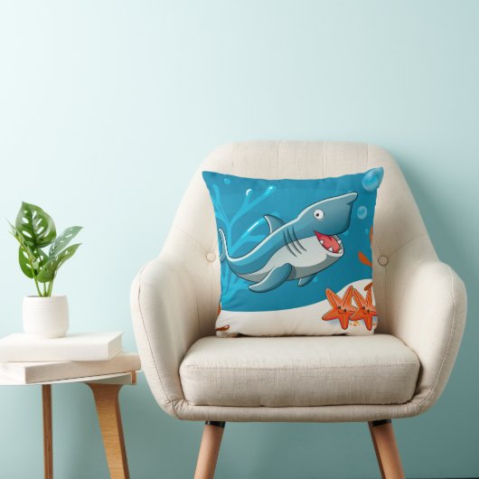 Aquatic Cute Shark Starfish Pillow Kussen (Stoel)