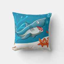 Aquatic Cute Shark Starfish Pillow