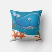 Aquatic Cute Whale Pillow Kussen (Achterkant)