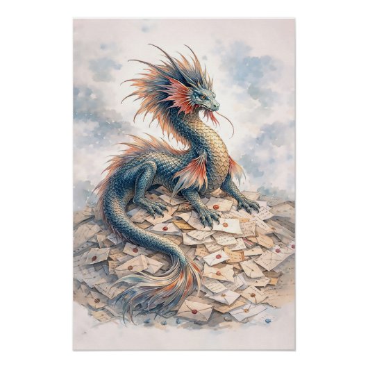 Aquatic Dragon Letters Perfect Poster (Voorkant)