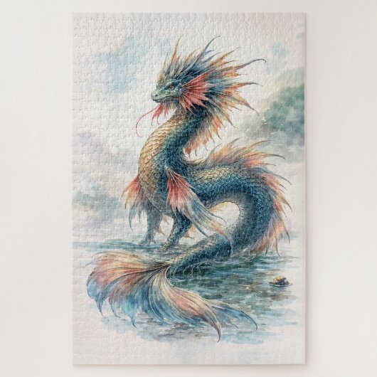 Aquatic Dragon Misty Waters Legpuzzel (Verticaal)