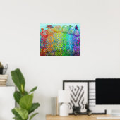 Aquatic Fantasy Scene met kwallen Poster (Thuiskantoor)
