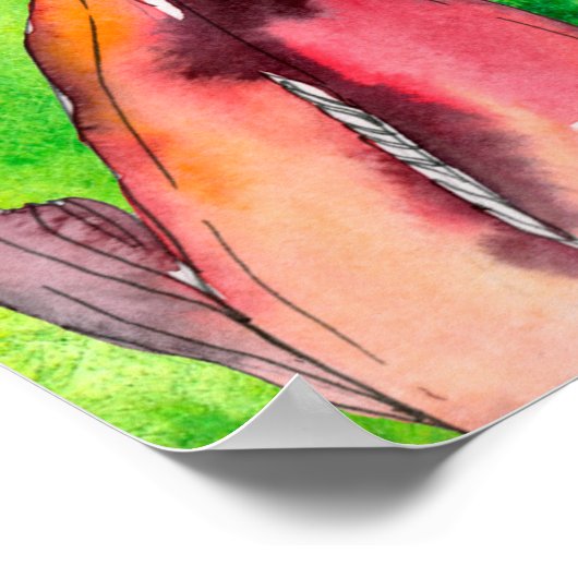 Aquatic fish set. Red sea and exotic fishes inside Poster (Hoek)