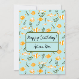 Aquatic Fishes Pattern Design Feestdagenkaart