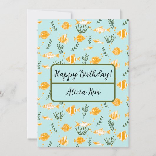 Aquatic Fishes Pattern Design Feestdagenkaart (Voorkant)