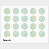 Aquatic Fishes Pattern Design Ronde Sticker (Vel)