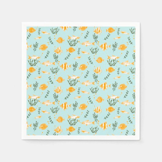 Aquatic Fishes Pattern Design Servet (Voorkant)