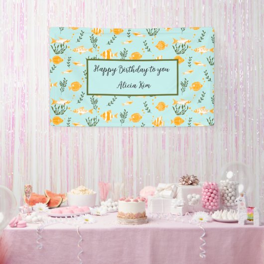 Aquatic Fishes Pattern Design Spandoek (Feest)