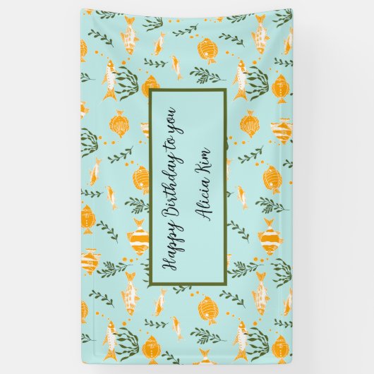 Aquatic Fishes Pattern Design Spandoek (Verticaal)