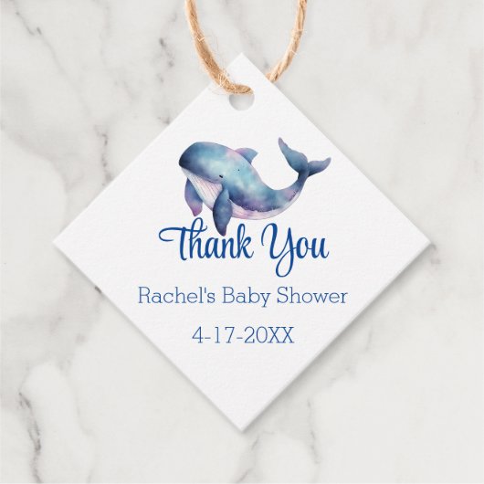 Aquatic Friends Baby shower Hartelijk dank Bedankjes Labels (Voorkant)