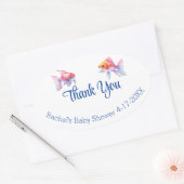 Aquatic Friends Baby shower Hartelijk dank Ovale Sticker (Envelop)