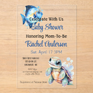 Aquatic Friends Baby shower Invitation Acryl Uitnodigingen