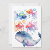 Aquatic Friends Baby shower Invitation Kaart (Achterkant)