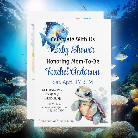 Aquatic Friends Baby shower Invitation Kaart