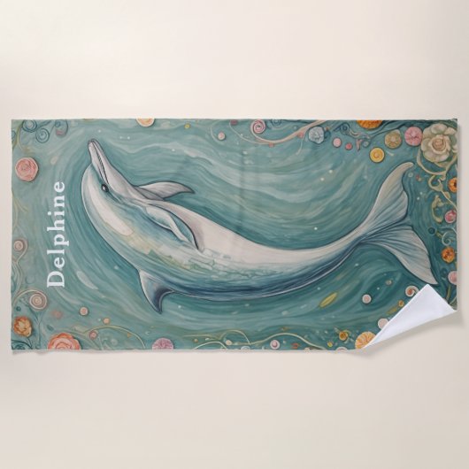 Aquatic Grace: De dans van de dolfijn Strandlaken (Voorkant)