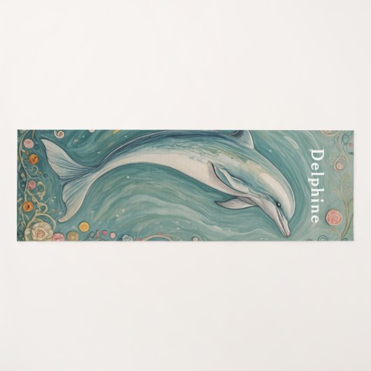 Aquatic Grace: De dans van de dolfijn Yogamat (Voorkant (horizontaal))