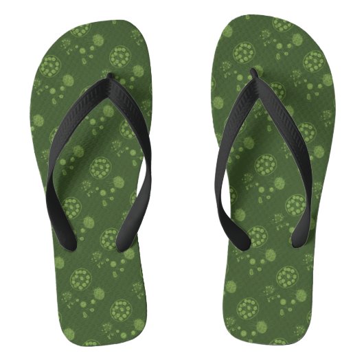 Aquatic Green Algae Dot Pattern Teenslippers (Voetbed)