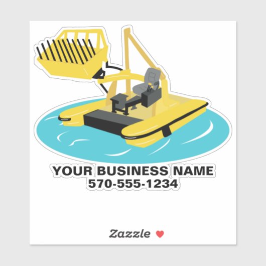Aquatic Harvester Construction Vehicle Boat Custom Sticker (Vel)