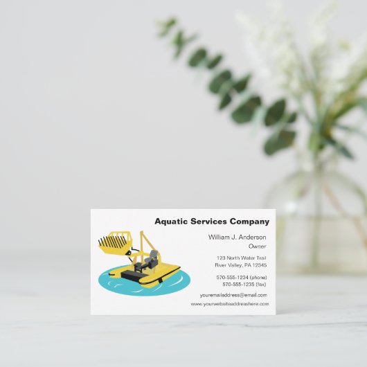 Aquatic Harvester Construction Vehicle Boat Custom Visitekaartje (Staand voorkant)