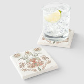 Aquatic Life ~ Haeckel ~ Jellyfish Stenen Onderzetter (Zijkant)