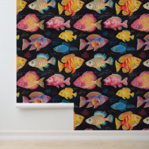 Aquatic Life Zwemmen Vis Krijt Tekenpatroon