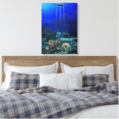 Aquatic Ocean Alien Object Onderwater Canvas Print (Insitu (Slaapkamer))