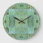 Aquatic Ocean Green en Seafoam Patchwork Wall Grote Klok (Voorkant)