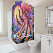 Aquatic Octopus Kraken Tentacles Persoonlijke bena Douchegordijn (In situ)