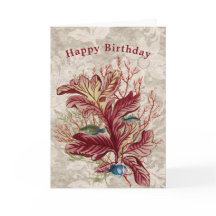 Aquatic Red Coral Seaweed Fish Birthday