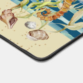 Aquatic Scene Seahorse & Shells, bewerkbare locati Bureaumat (Hoek)