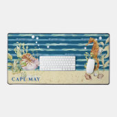 Aquatic Scene Seahorse & Shells, bewerkbare locati Bureaumat (Keyboard & Muis)