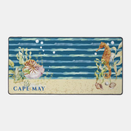 Aquatic Scene Seahorse & Shells, bewerkbare locati Bureaumat