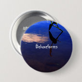 Aquatic Silhouette Cloud Ronde Button 7,6 Cm (Voorkant /achterkant)
