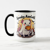 Aquatic Spooks Halloween Axolotl Schattige skelet Mok (Links)