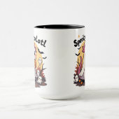 Aquatic Spooks Halloween Axolotl Schattige skelet Mok (Midden)