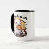 Aquatic Spooks Halloween Axolotl Schattige skelet Mok (Voorkant links)