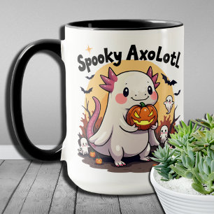 Aquatic Spooks Halloween Axolotl Schattige skelet Mok