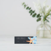 AQUATIC STAR FISH NAVY STUD OORBEL DISPLAY KAART MINI VISITEKAARTJE (Staand voorkant)