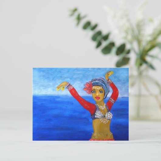 Aquatic Tribe Dancer Briefkaart (Staand voorkant)