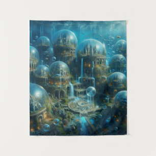 "Aquatic Utopia: Betoverd Onderwater Cityscape" D Wandkleed