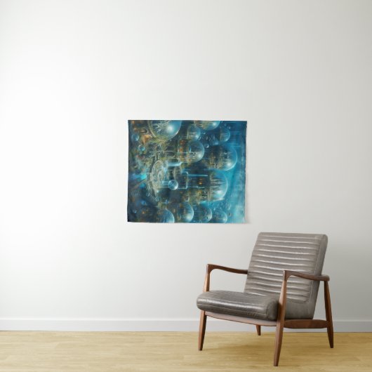 "Aquatic Utopia: Betoverd Onderwater Cityscape" D Wandkleed (In Situ (horizontaal))