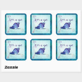Aquatica 3D Whimsey ITS EEN MEISJE Baby shower Vierkante Sticker (Vel)