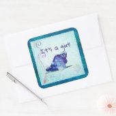 Aquatica 3D Whimsey ITS EEN MEISJE Baby shower Vierkante Sticker (Envelop)