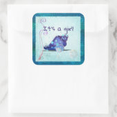 Aquatica 3D Whimsey ITS EEN MEISJE Baby shower Vierkante Sticker (Tas)